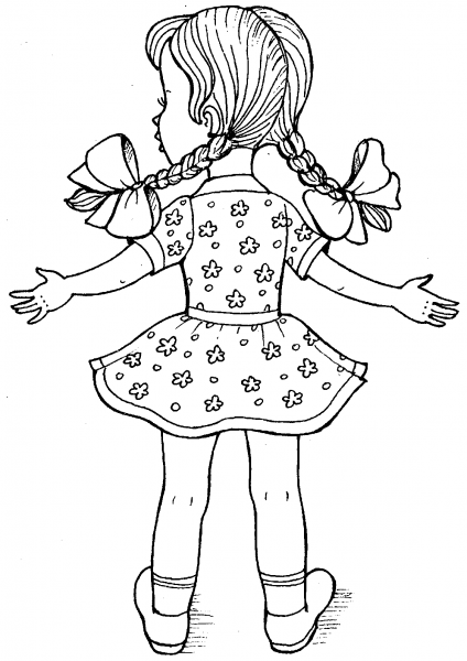 Кукла рисунок раскраска