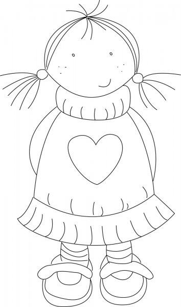 Кукла раскраска для детей