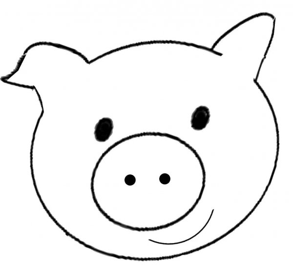 Трафарет морды свиньи