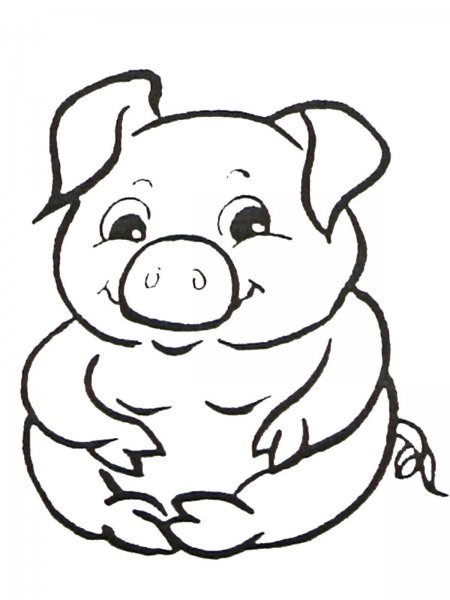 Поросенок для раскрашивания детям