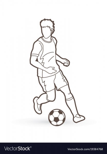 Контурное изображение футболист