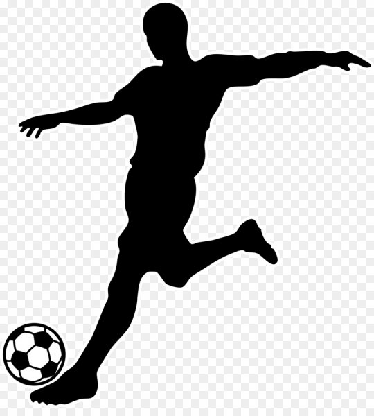 Силуэт футболиста с мячом