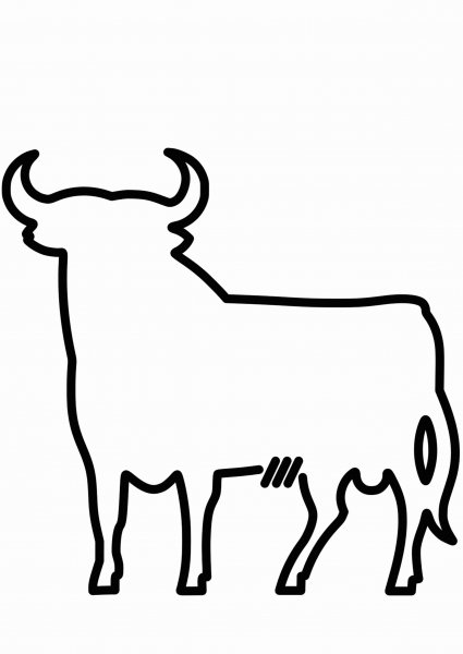 Бык раскраска
