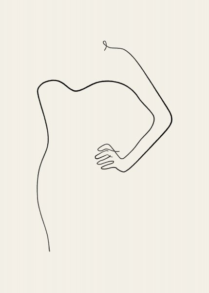 Очертания женской фигуры одной линией