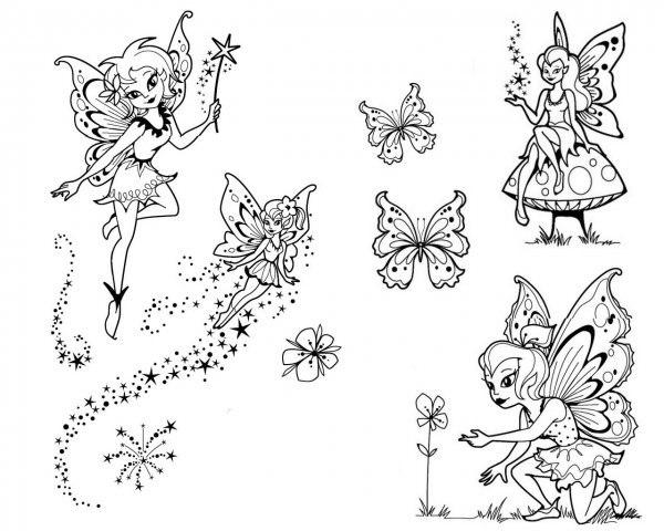 Фея с цветочком раскраска