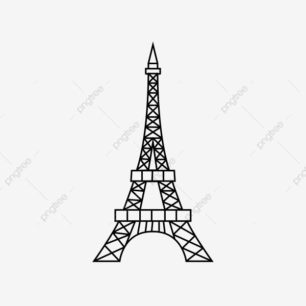 Силуэт Эйфелевой башни белый