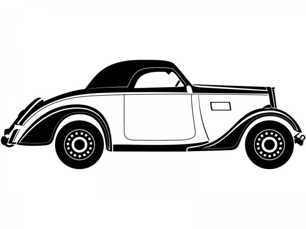 Ретро машина силуэт