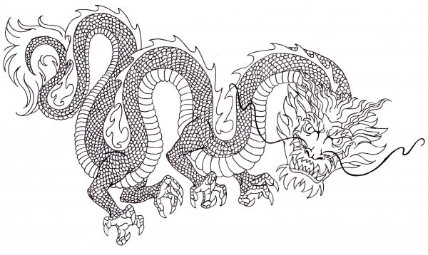 Стилизованное изображение китайского дракона