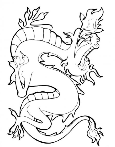 Дракон трафарет для детей
