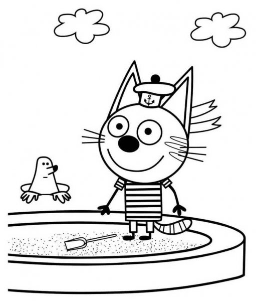 Коржик из мультика три кота раскраска