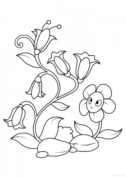Цветок раскраска для малышей