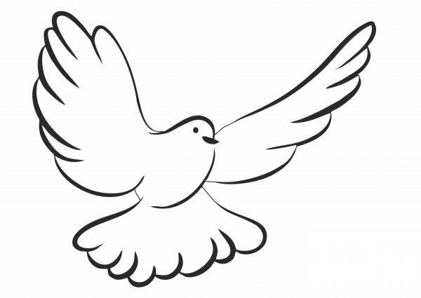 Трафарет голубя для вырезания