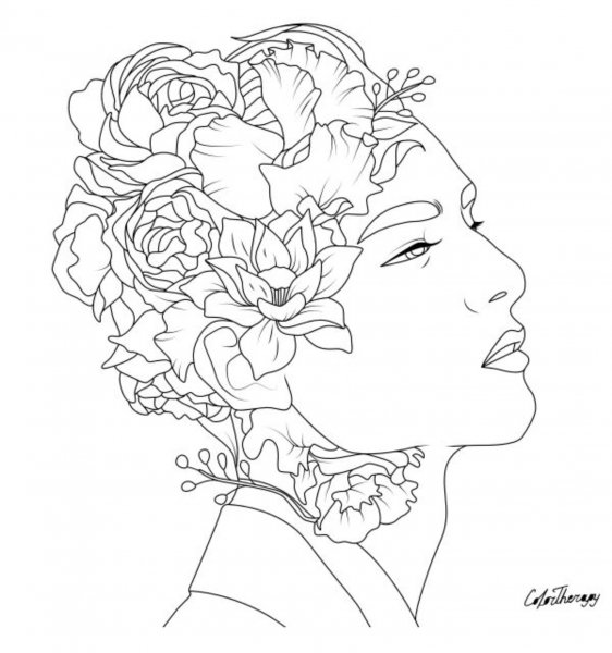 Раскраска для женщин цветы