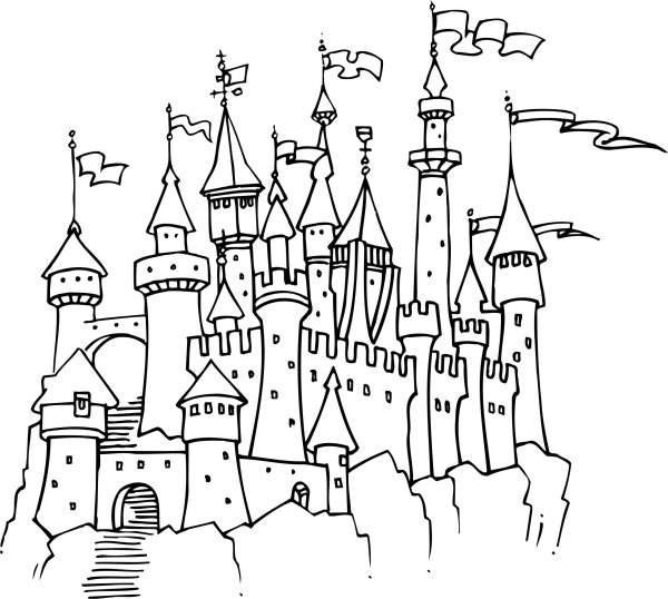 Замок раскраска для детей