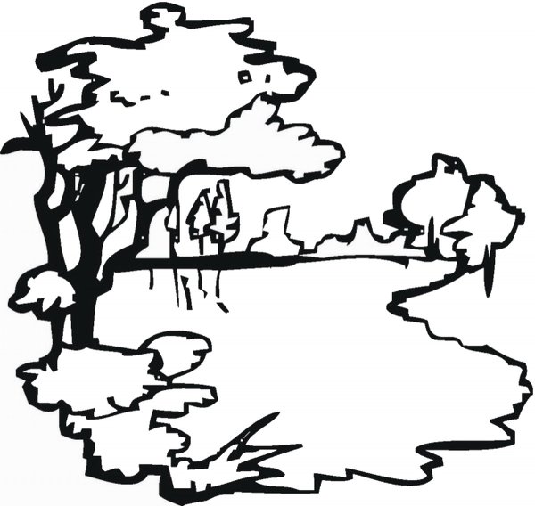 Озеро раскраска для детей