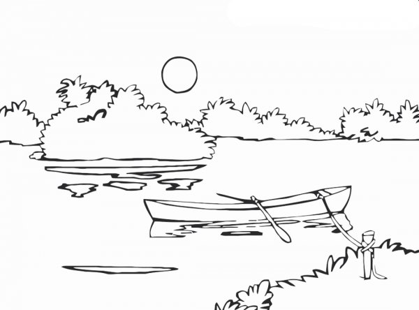 Река раскраска