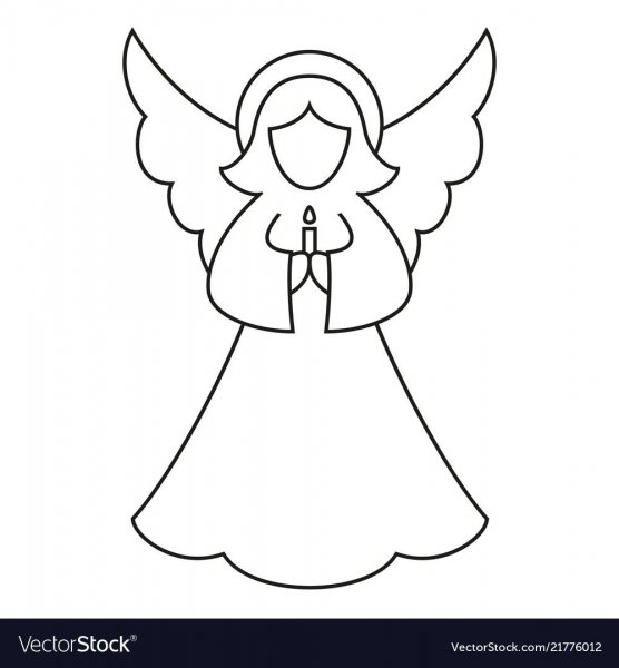 Ангелочек раскраска контур