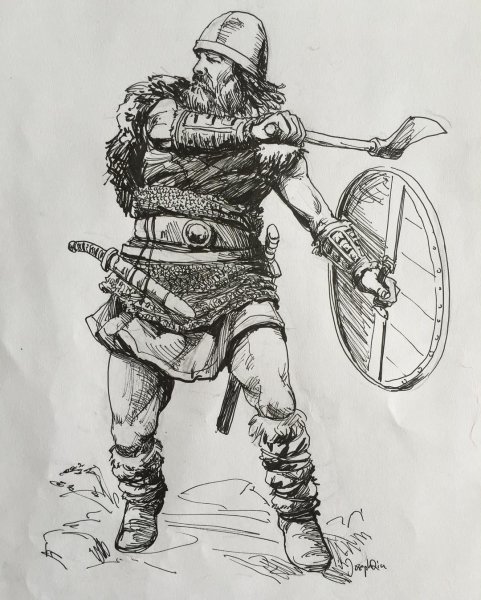 Рисунок викинга карандашом для детей