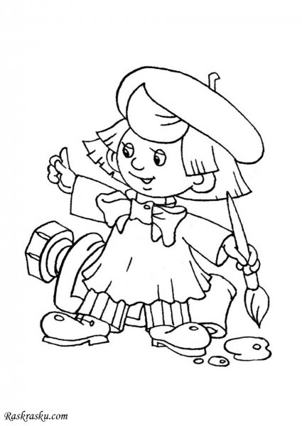 Раскраска Незнайка на Луне в скафандре