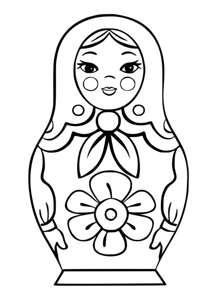 Матрешка раскраска