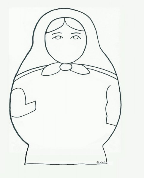 Матрешка раскраска для малышей