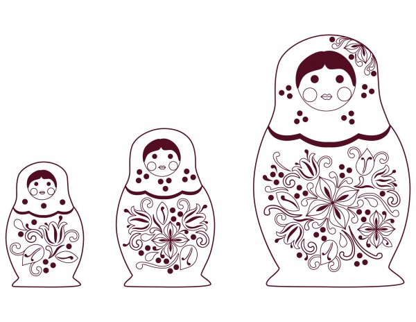 Полхов-Майданская Матрешка раскраска