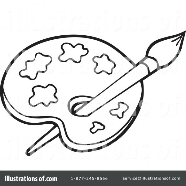 Раскраска краски и кисть