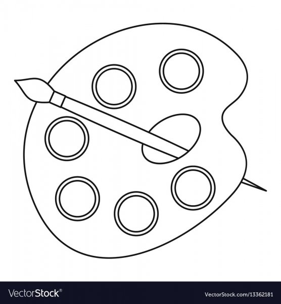 Трафарет палитра красок для вырезания