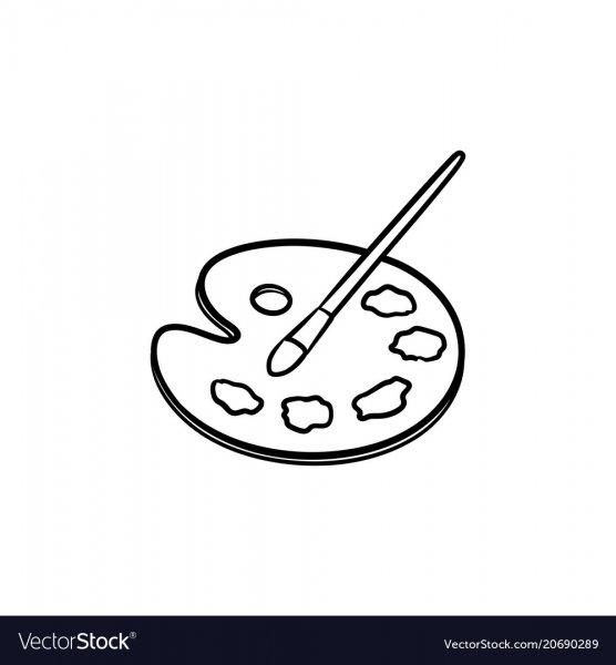 Набросок Палитры с кисточками