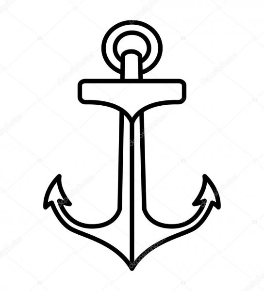 Легкие тату якорь