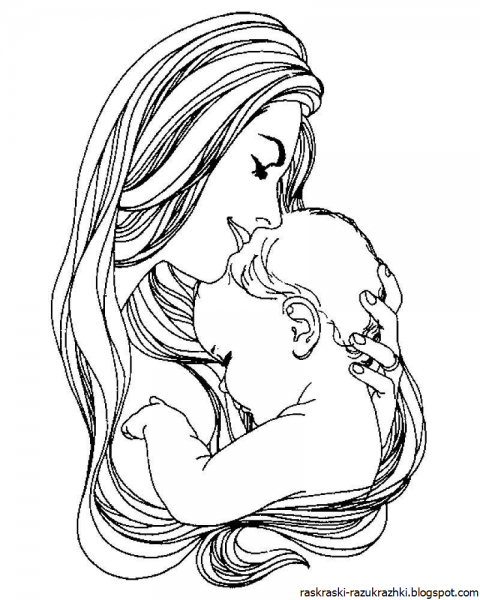 Мама раскраска для детей