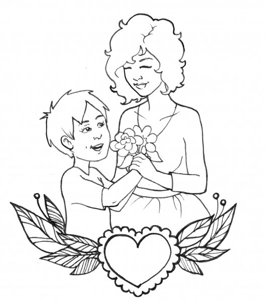 Раскраска мама