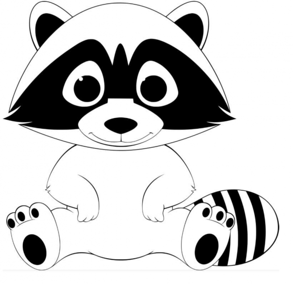 Енот трафарет