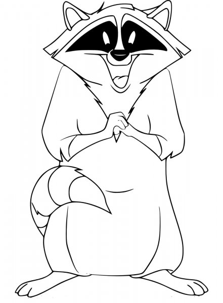 Енот Мико раскраска