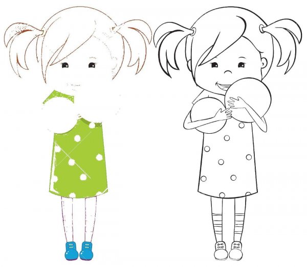 Рисование для детей кукла