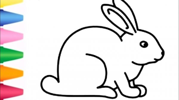 Зайчик раскраска для малышей