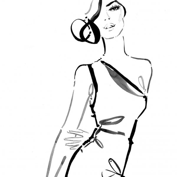 Контурные рисунки девушек