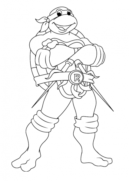 Раскраски Черепашки ниндзя Микеланджело