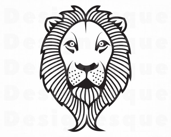 Лев силуэт морда