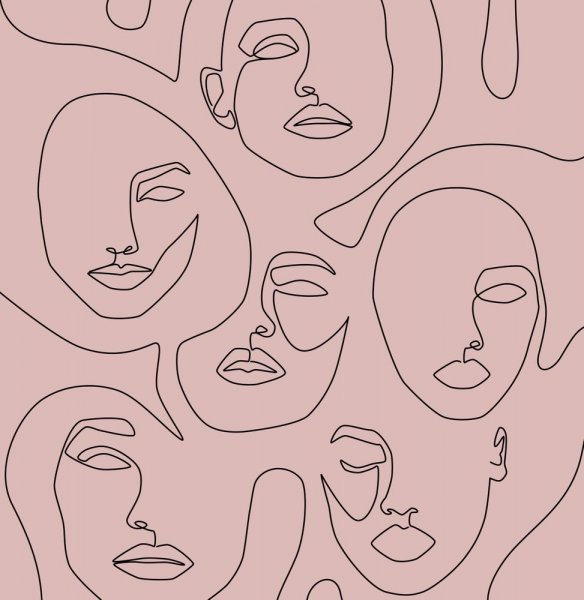 Лицо линиями