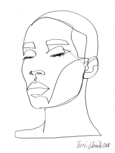 Контурное изображения лица