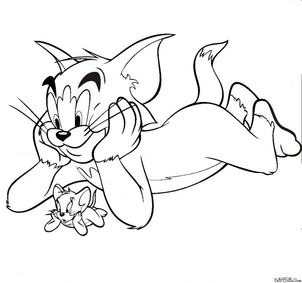Картинки для раскрашивания том и Джерри