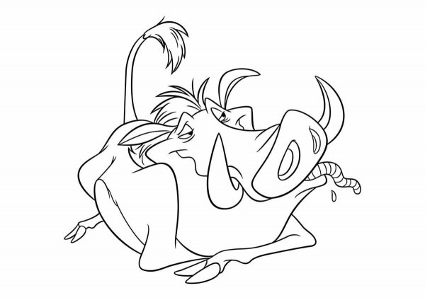 Король Лев раскраска Пумба