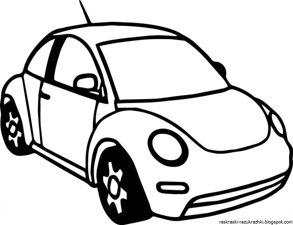 Машинки черно-белые для раскрашивания