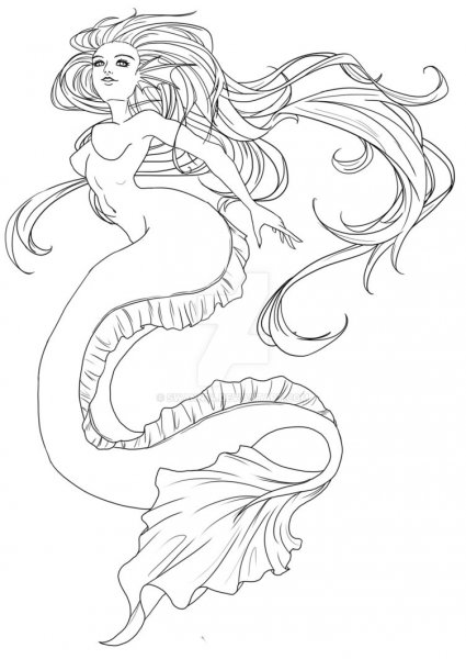 Раскраска антистресс Русалочка
