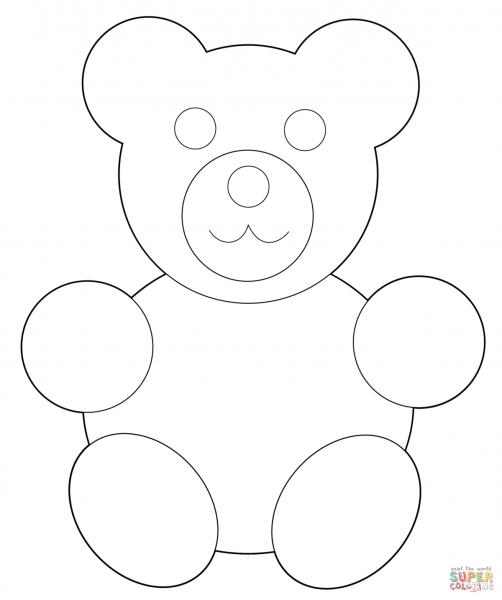 Контурное изображение медвежонка