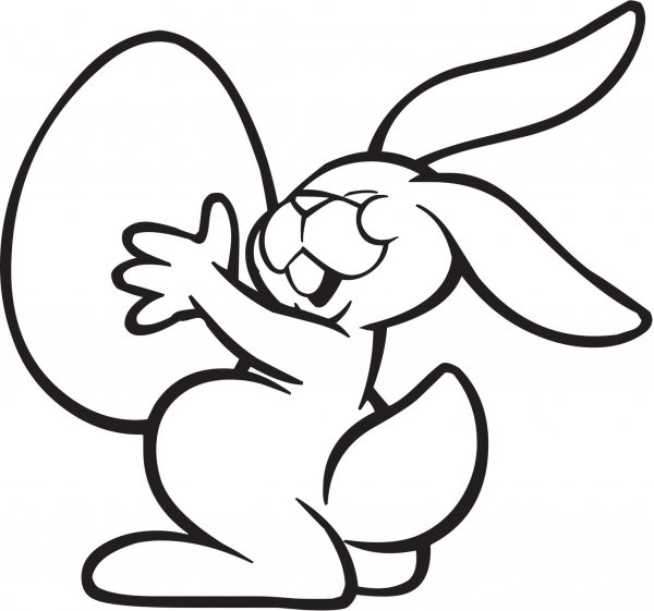 Зайчик раскраска для малышей легкая