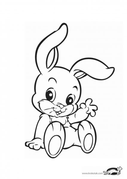 Трафарет зайчика для аппликации