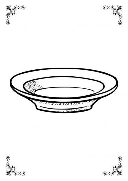 Тарелочка раскраска