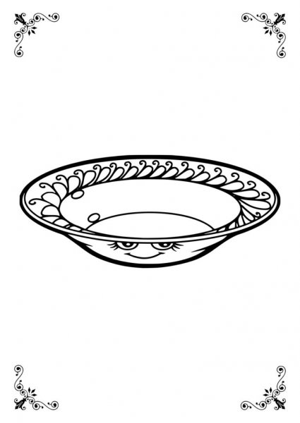 Глубокая тарелка раскраска